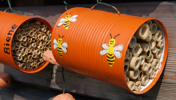 Insektenhotel aus Dosen basteln – Nisthilfe für Wildbienen